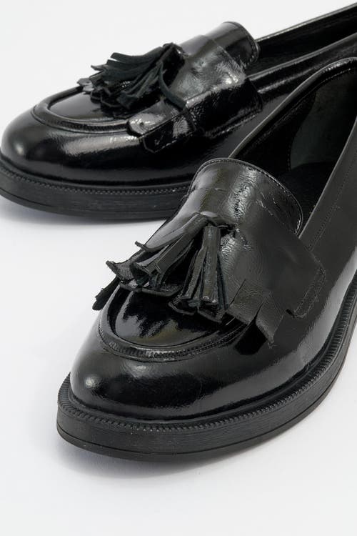 Forever & Always Shoes Milly Leather Tassel Loafer In Black Patent Leather