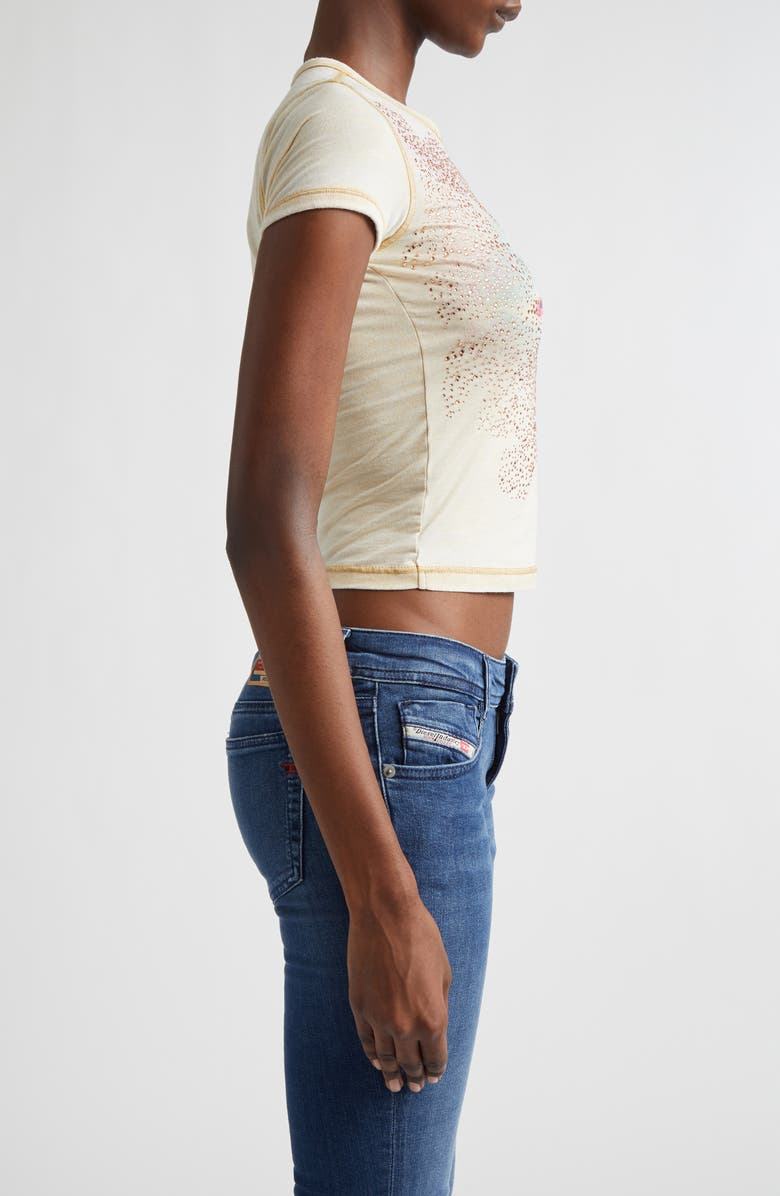 DIESEL<sup>®</sup> T-Uncuties Rhinestone Embellished Graphic T-Shirt, Alternate, color, Latte
