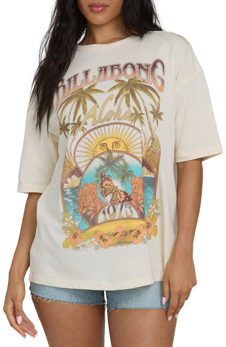 Billabong Forever Dawn Graphic Cotton T-Shirt, Main, color, White Cap
