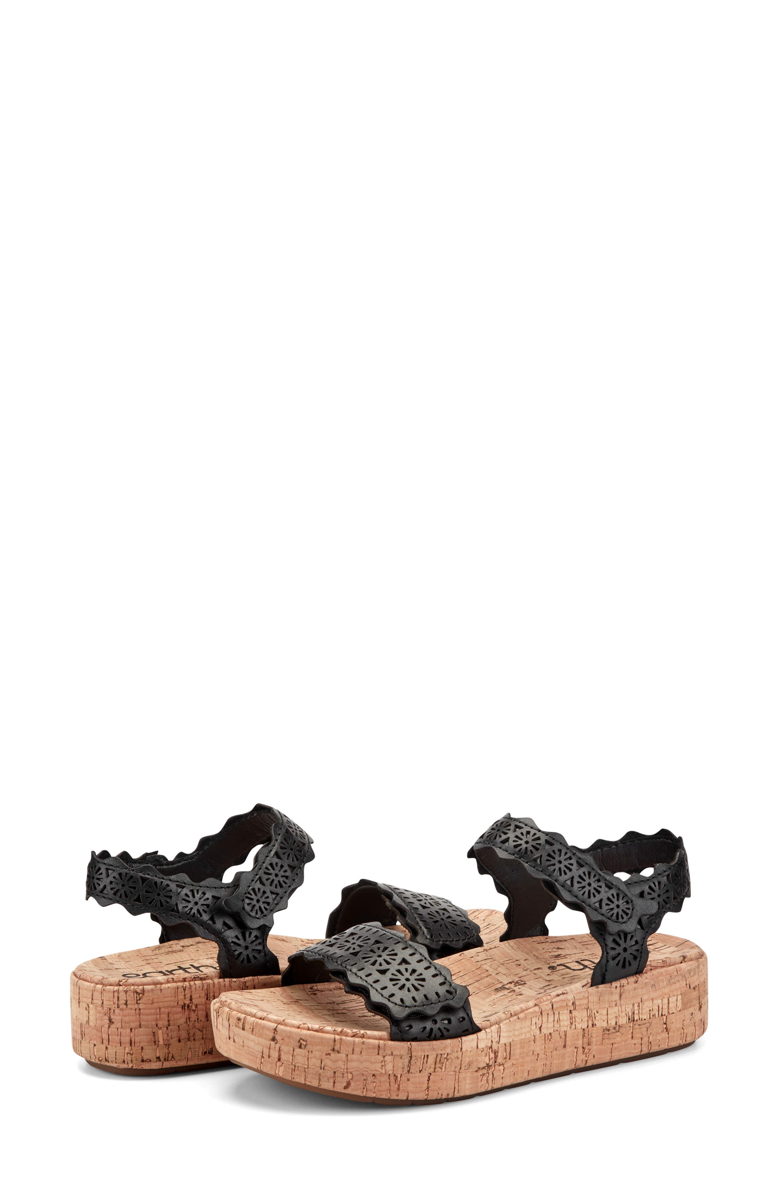 Earth<sup>®</sup> Slata Ankle Strap Platform Sandal, Alternate, color, Black