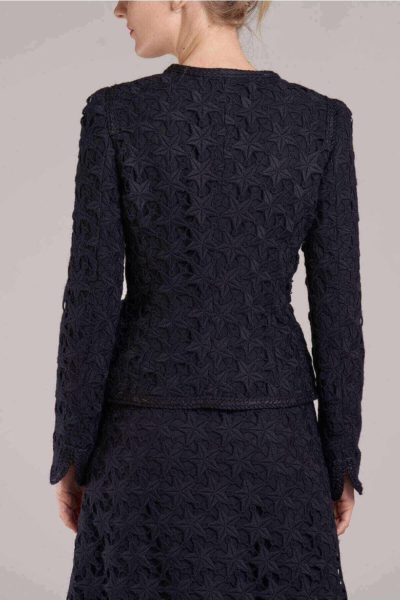 Wool Macramé Jacket, Alternate, color, Black