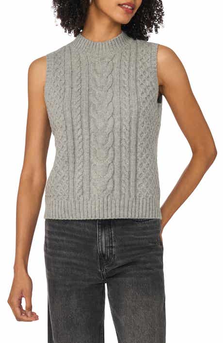 Cable Mock Neck Sweater Vest