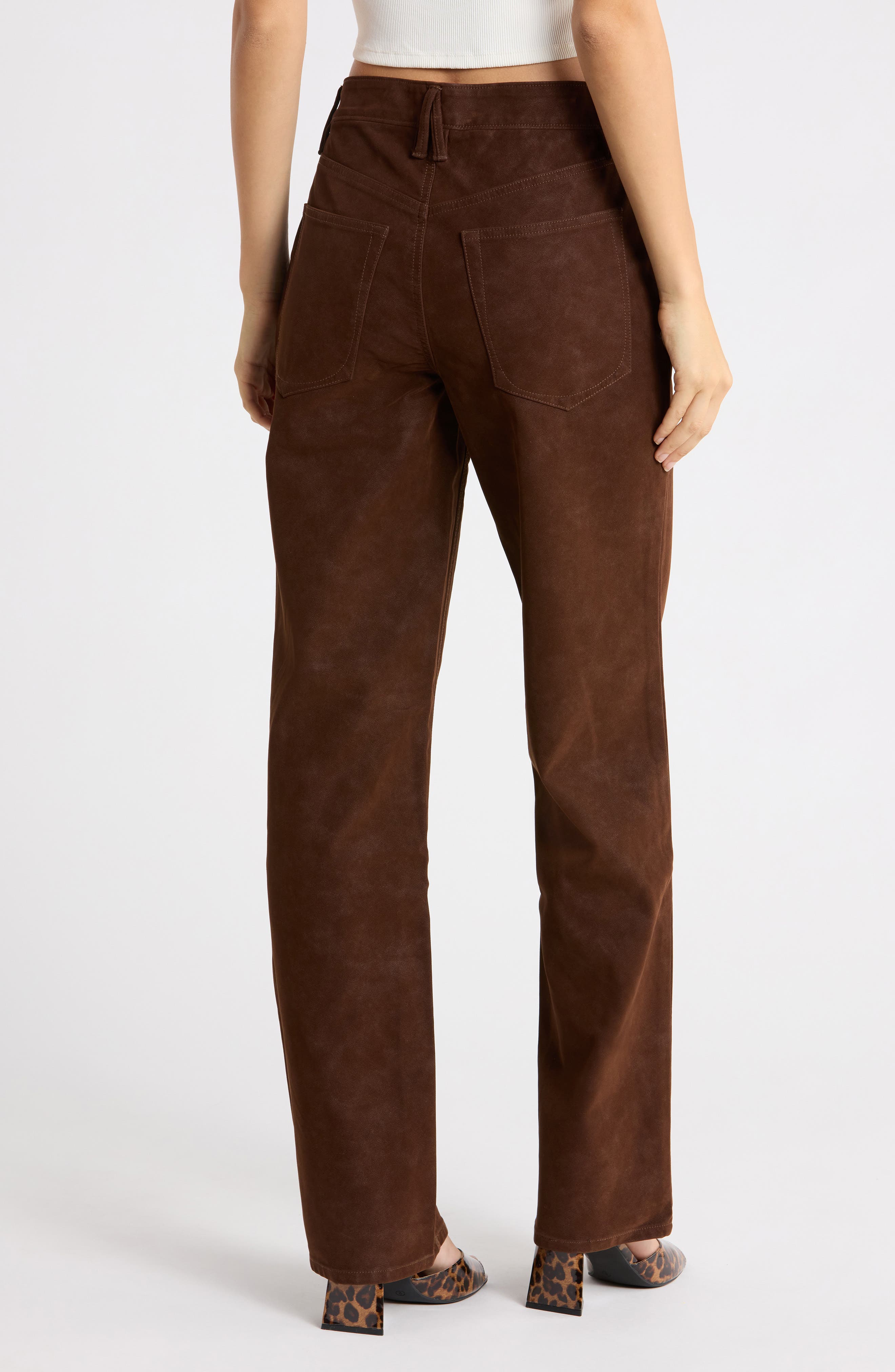 Better Than Suede Good True High Waist Straight Leg Faux Leather Pants