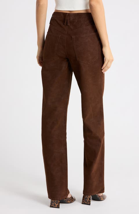 Better Than Suede Good True High Waist Straight Leg Faux Leather Pants