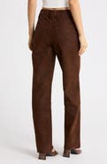 Good American Better Than Suede Good True High Waist Straight Leg Faux Leather Pants