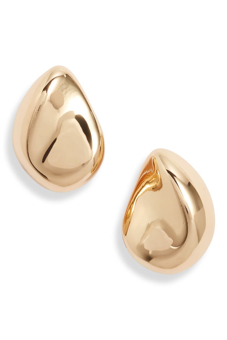 Molten Teardrop Stud Earrings, Main, color, GOLD