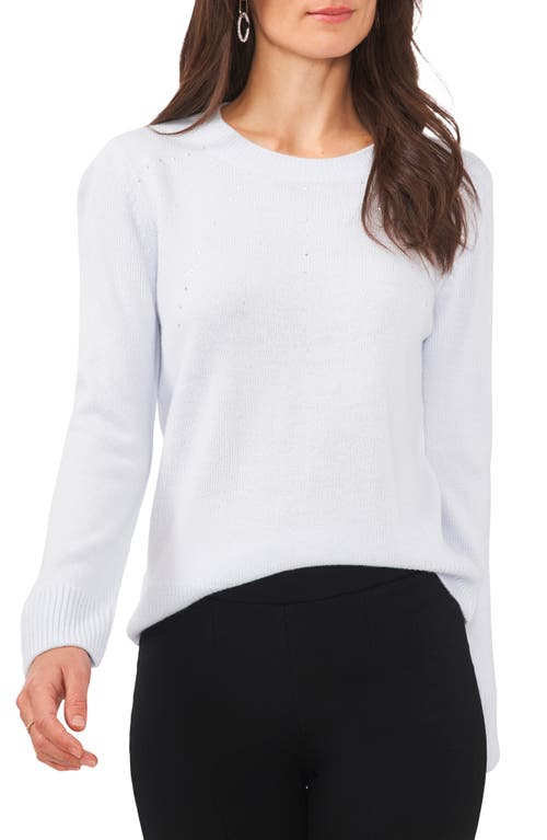 Chaus Rhinestone Crewneck Sweater In Gray