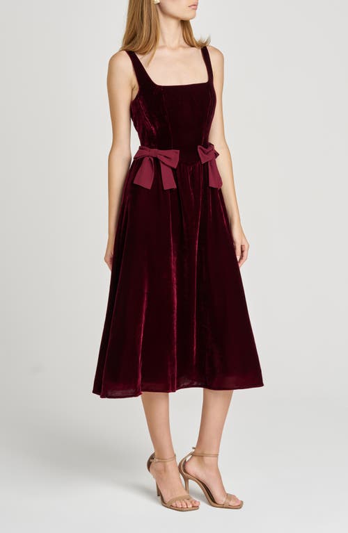 Wayf Ava Velvet Midi Dress In Purple