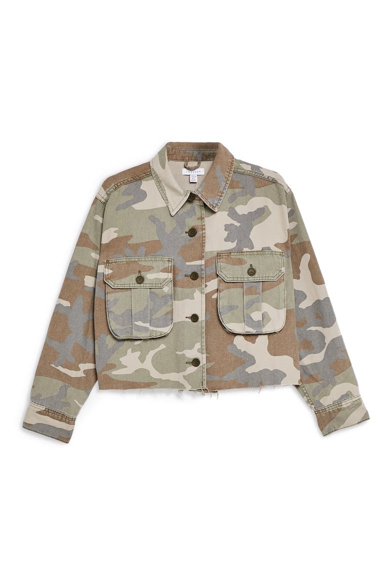Camouflage Shirt Jacket, Alternate, color, OLIVE MULTI