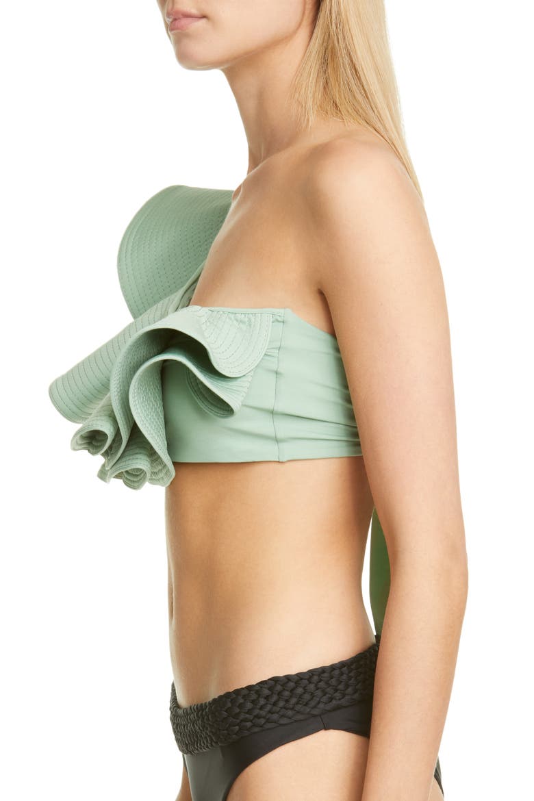 Ruffle One-Shoulder Bikini Top, Alternate, color, MINT