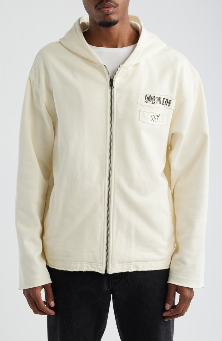 HONOR THE GIFT Running Sh*t Since 1988 Zip Hoodie, Alternate, color, White