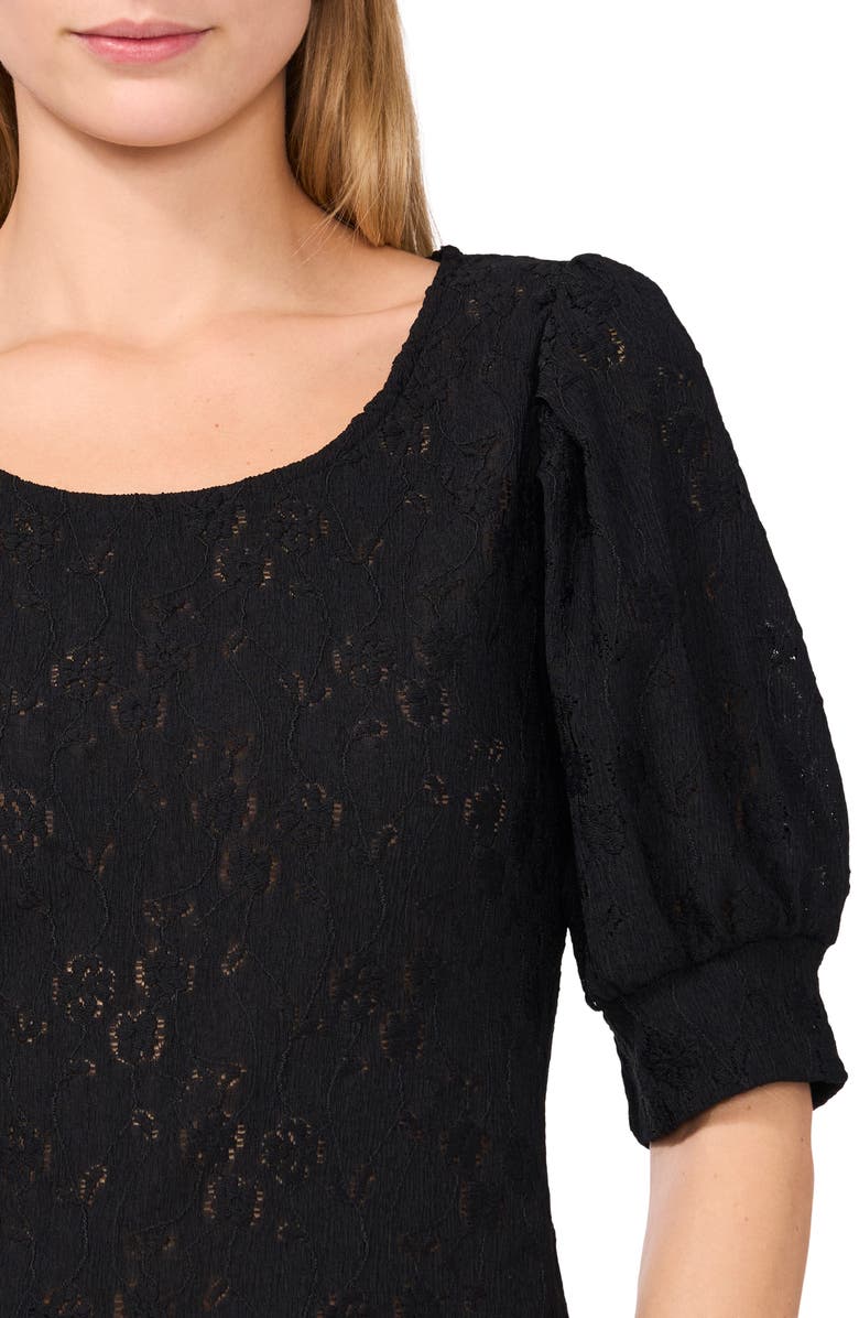CeCe Floral Lace Puff Sleeve Top, Alternate, color, 