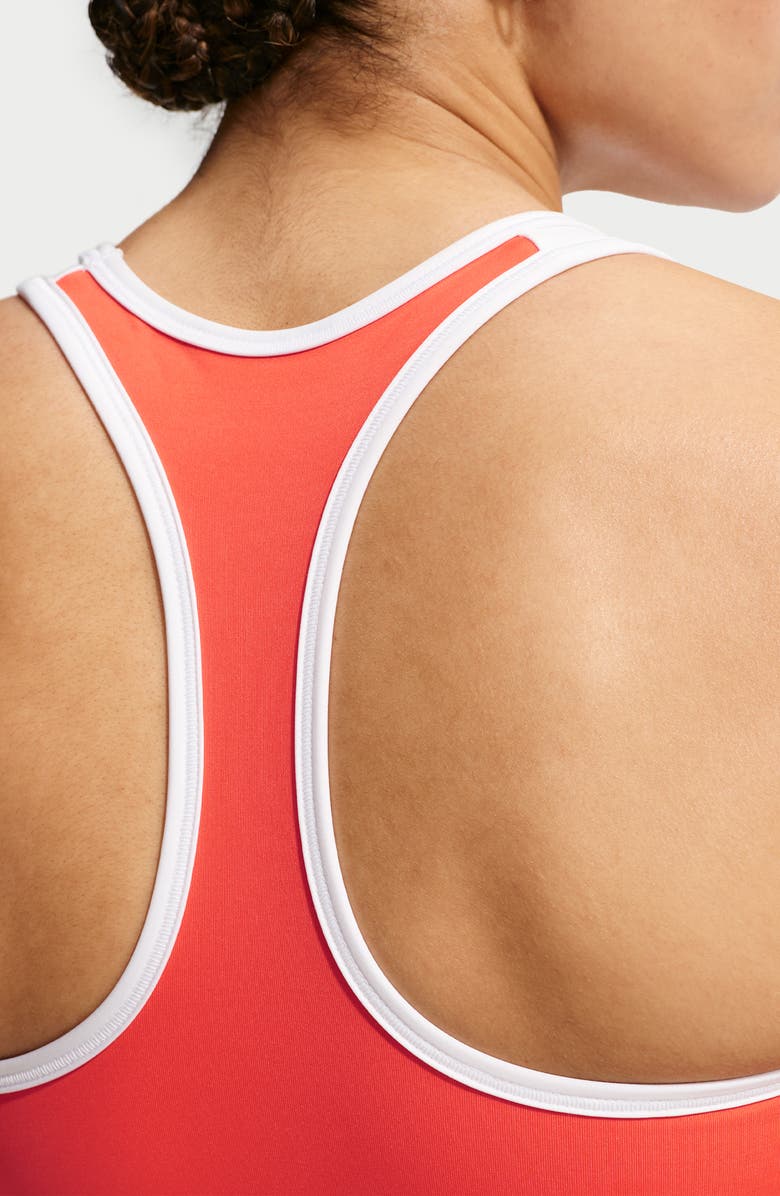 Nike Swoosh Dri-FIT Sports Bra, Alternate, color, Light Crimson/ White