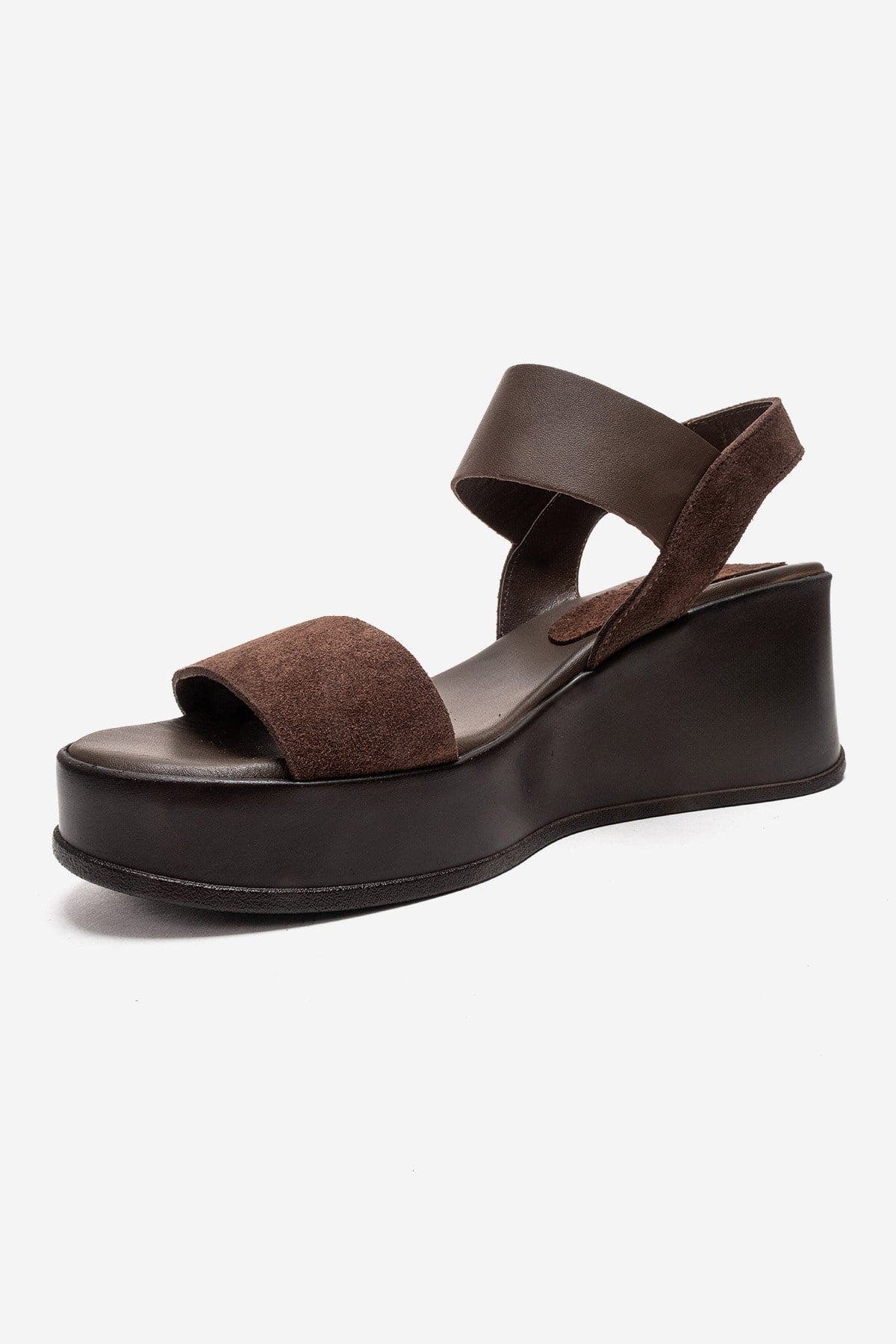 Forever & Always Shoes Lolanthe Leather Wedge Sandal, Alternate, color, Brown Suede