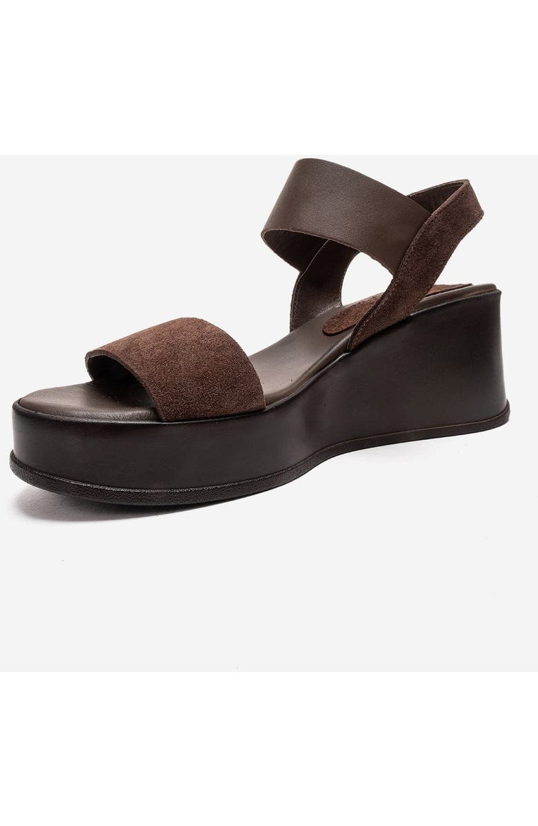 Forever & Always Shoes Lolanthe Leather Wedge Sandal, Alternate, color, Brown Suede