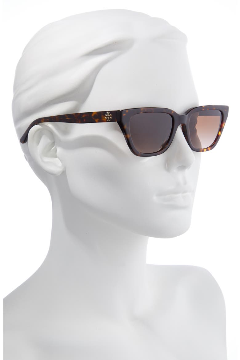 53mm Gradient Cat Eye Sunglasses, Alternate, color, DARK TORT/ BROWN GRADIENT