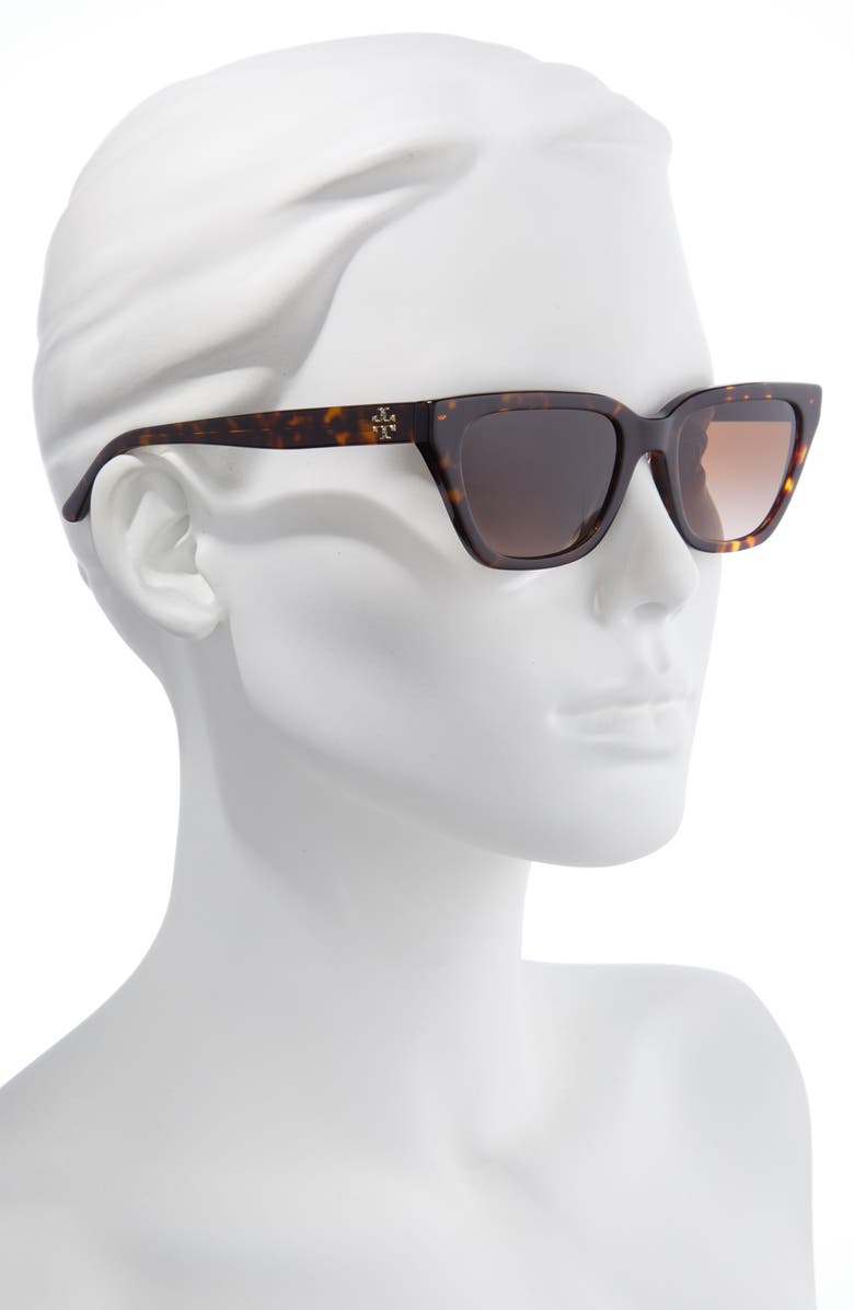 Tory Burch 53mm Gradient Cat Eye Sunglasses, Alternate, color, 