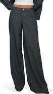 Princess Polly Actually Invested Stripe Low Rise Wide Leg Jeans