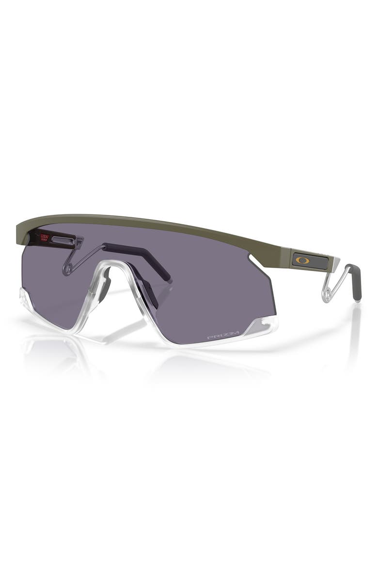 Oakley BXTR 39mm Polarized Rectangular Sunglasses, Alternate, color, Matte Moss / Prizm Grey