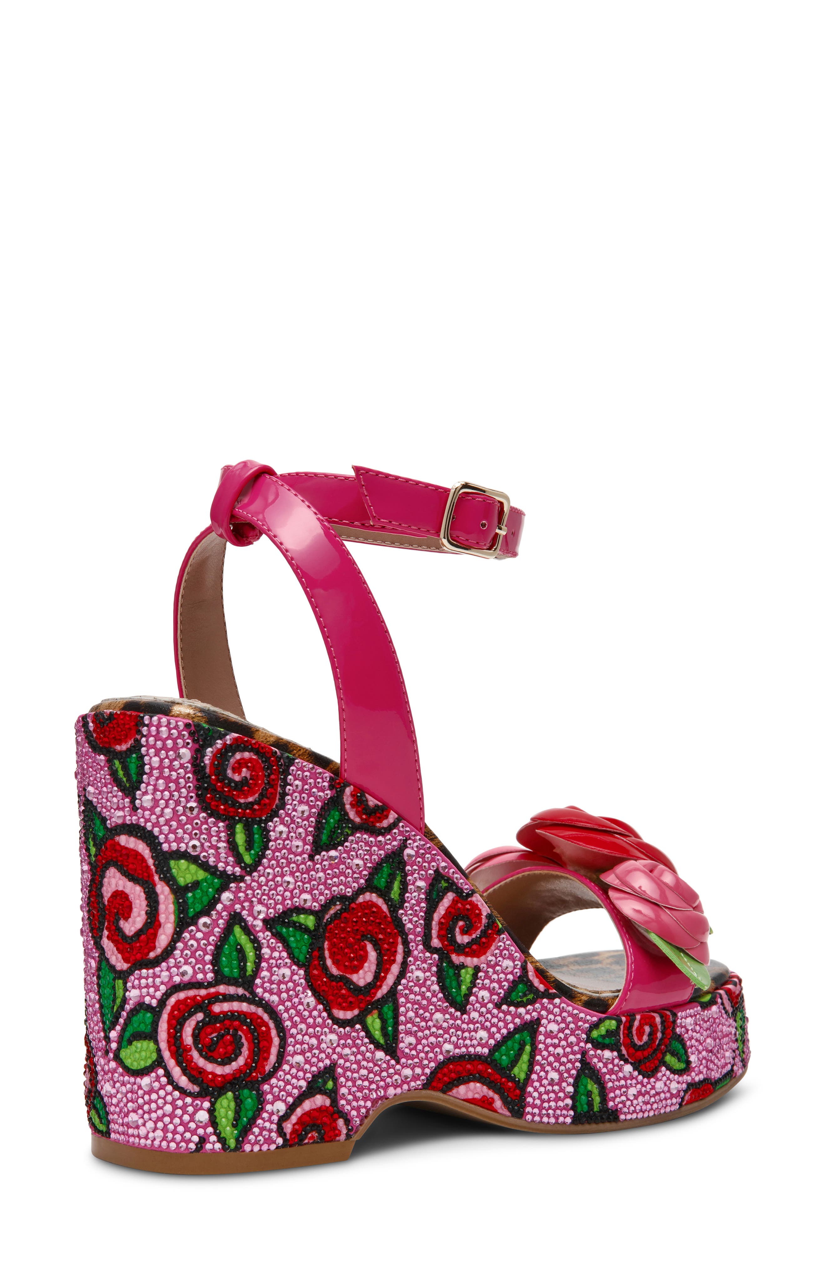 Betsey Johnson Lizzette Wedge Sandal, Alternate, color, Fushia Rose