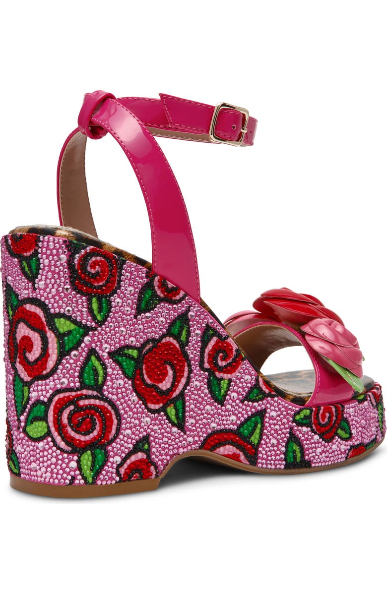 Betsey Johnson Lizzette Wedge Sandal, Alternate, color, Fushia Rose