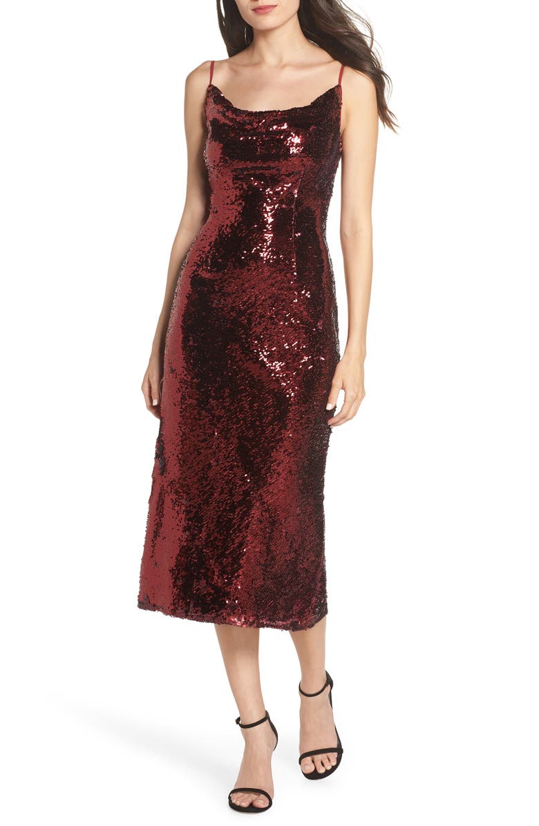 Keepsake the Label No More Signs Sequin Cocktail Dress, Alternate, color,