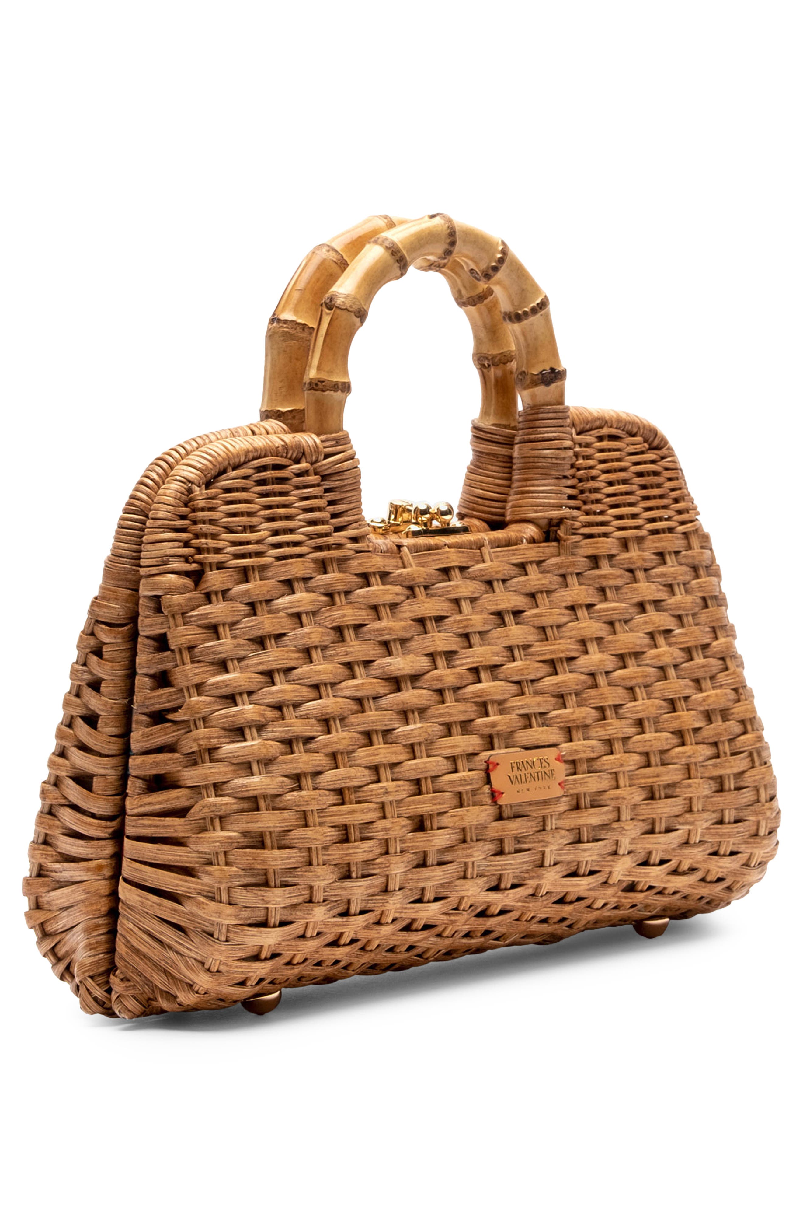 Frances Valentine Buzzy Woven Wicker Top Handle Bag, Alternate, color, 