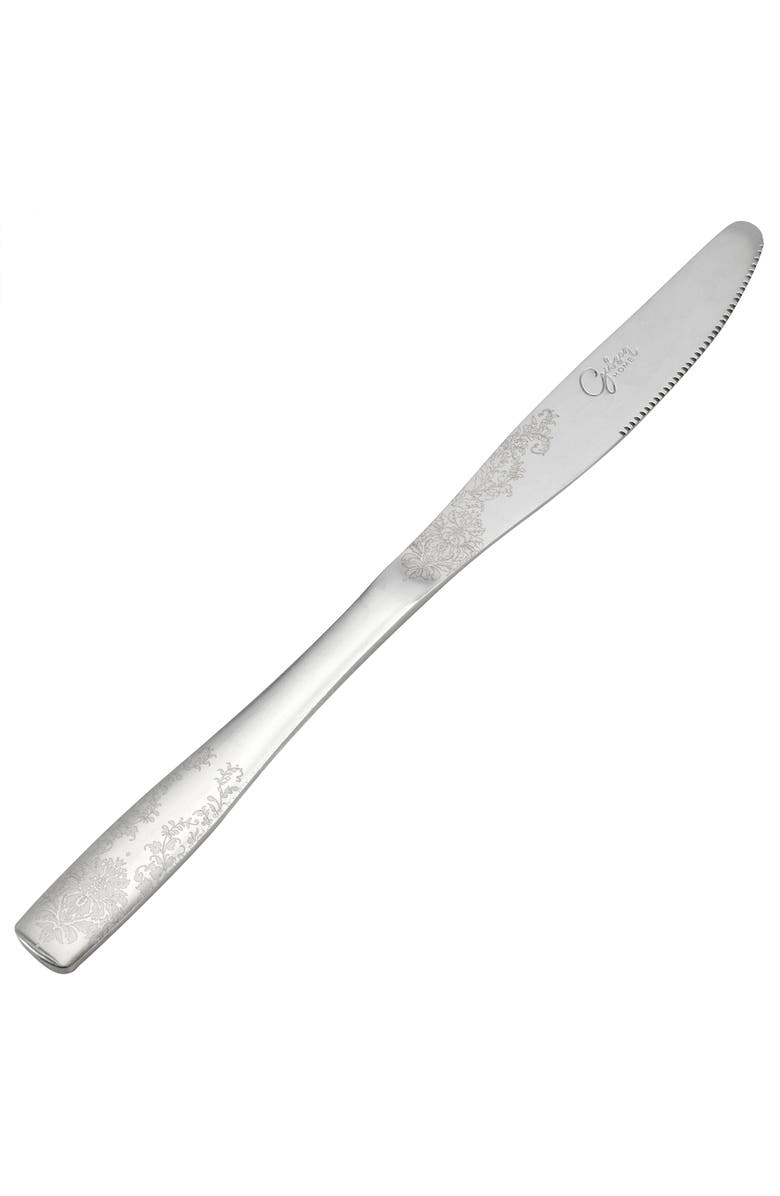 Gibson Home Bishop Hill 20 Piece Stainless Steel Floral Flatware Set, Alternate, color, Metallic Silver