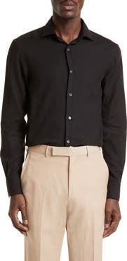 ZEGNA Cashco Cotton & Cashmere Button-Up Shirt