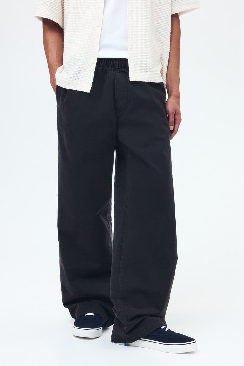 Loose-Fit Cotton Canvas Pants, Alternate, color, Black