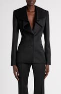 McQueen Ruffle Neck Wool Jacket