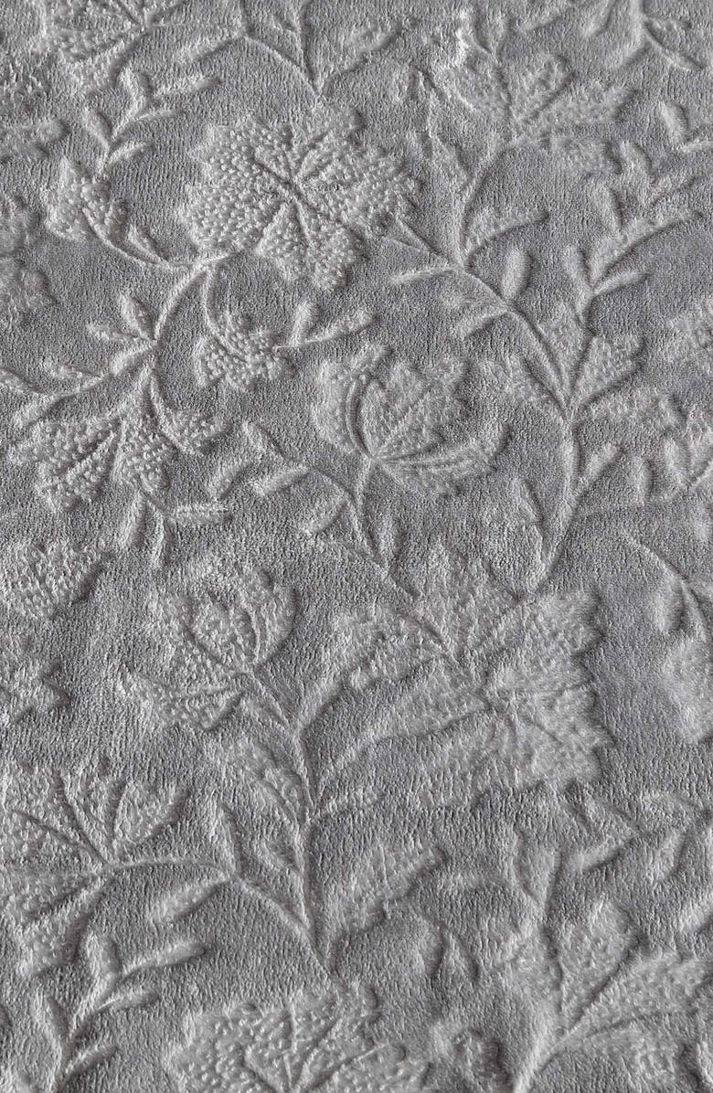 Eddie Bauer Woodblock Floral Fleece Throw, Alternate, color, Grey