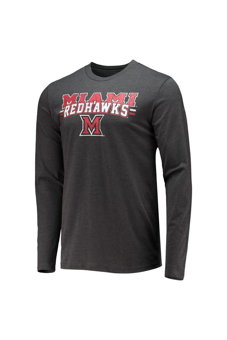 Men's Concepts Sport Red/Heathered Charcoal Miami University RedHawks Meter Long Sleeve T-Shirt & Pants Sleep Set, Alternate, color, Red