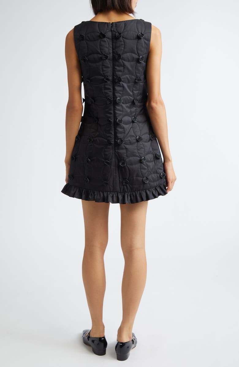 Tanner Fletcher Gender Inclusive Pippin Rosette Quilted Minidress, Alternate, color, Black
