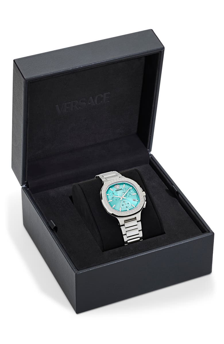 Versace V-Chrono Square Swiss Quartz Bracelet Watch, 40mm, Alternate, color, Stainless Steel