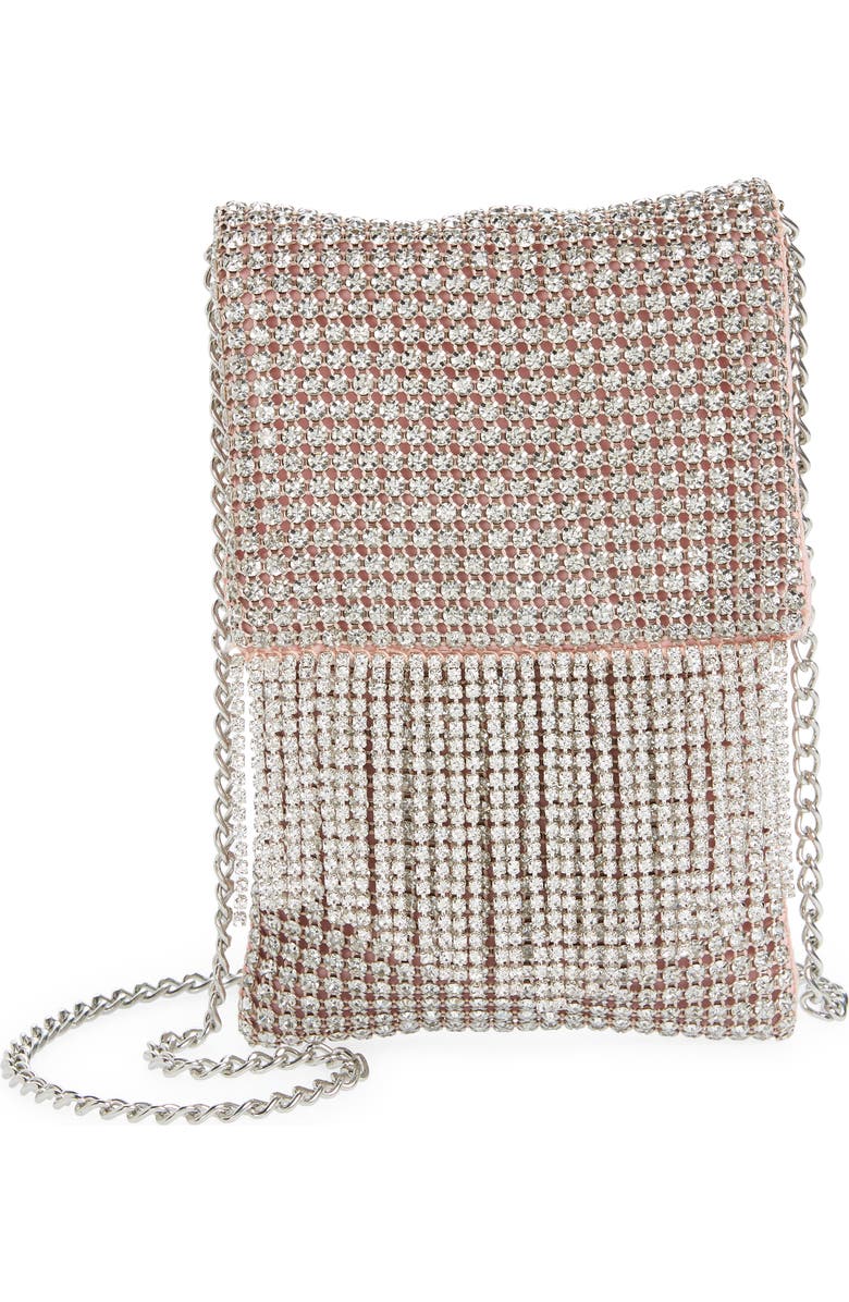 Mali + Lili Dahlia Rhinestone Crossbody Bag, Main, color, Silver