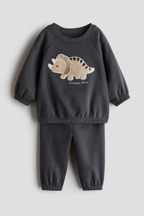 2-piece Teddy-detail Sweatshirt Set