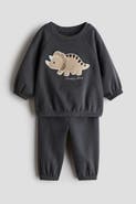 H&M 2-piece Teddy-detail Sweatshirt Set