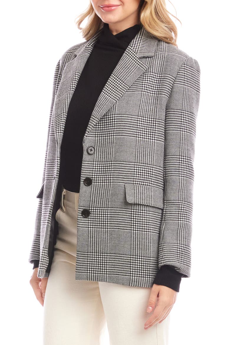 Houndstooth Blazer, Alternate, color, BLACK OFF WHITE