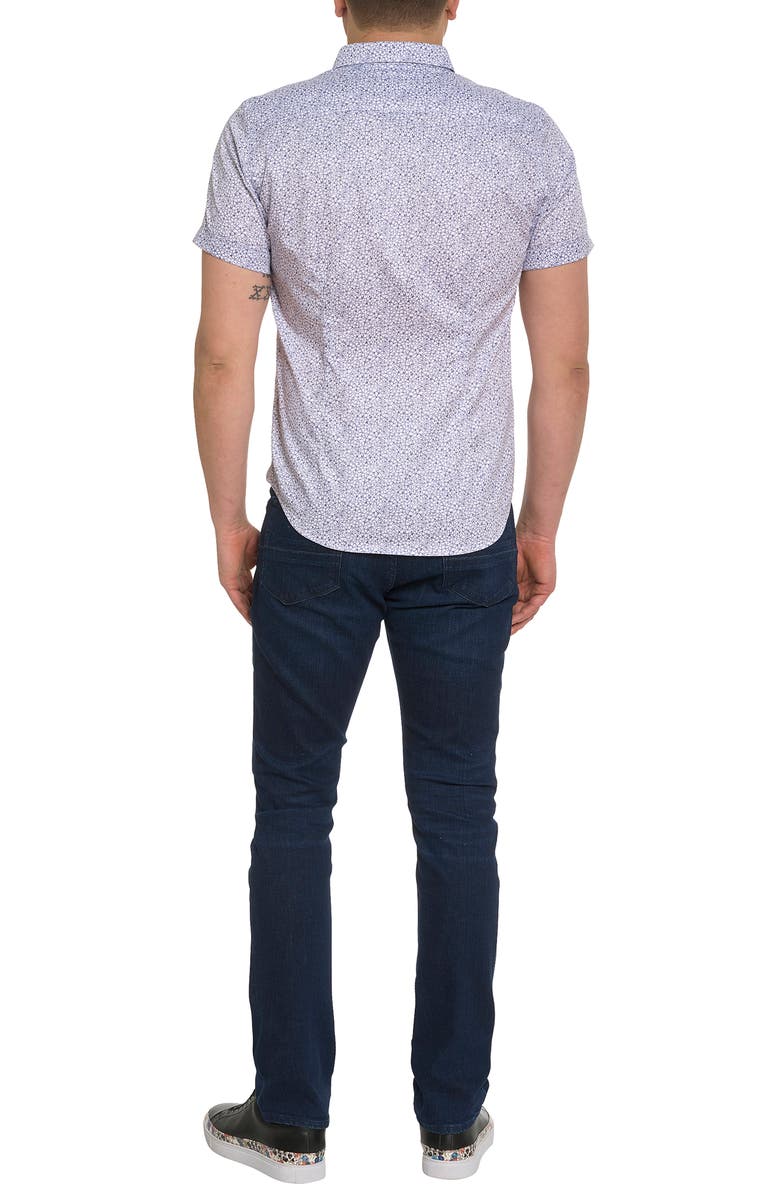 Robert Graham Bellflowers Floral Short Sleeve Button-Up Shirt, Alternate, color, 