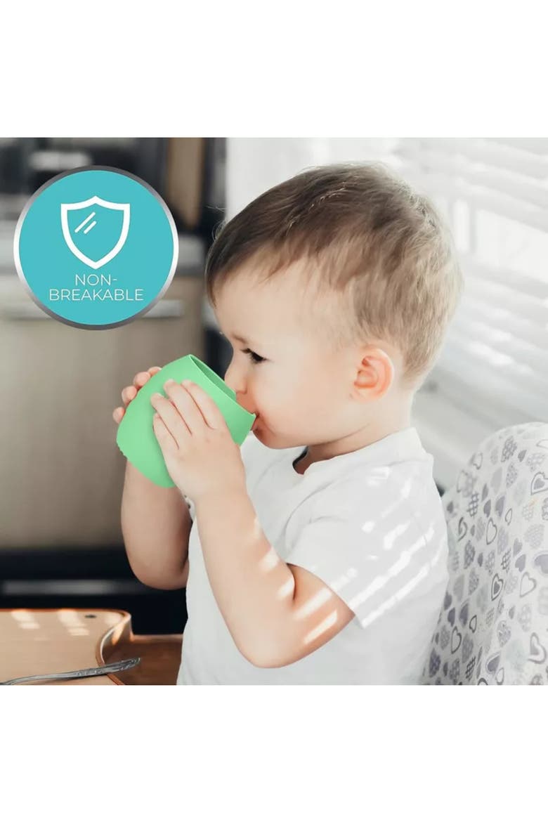 Silicone Mini Cups 2-Piece, Alternate, color, Green/Blue