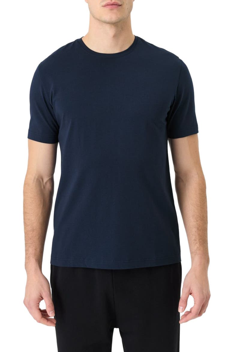 Luxe Essential Classic Fit Crewneck Tee Made With Organic Cotton, Main, color, Navy