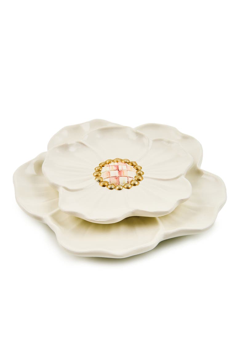 Set of 2 Rosy Flower Trinket Dishes, Alternate, color, ROSY