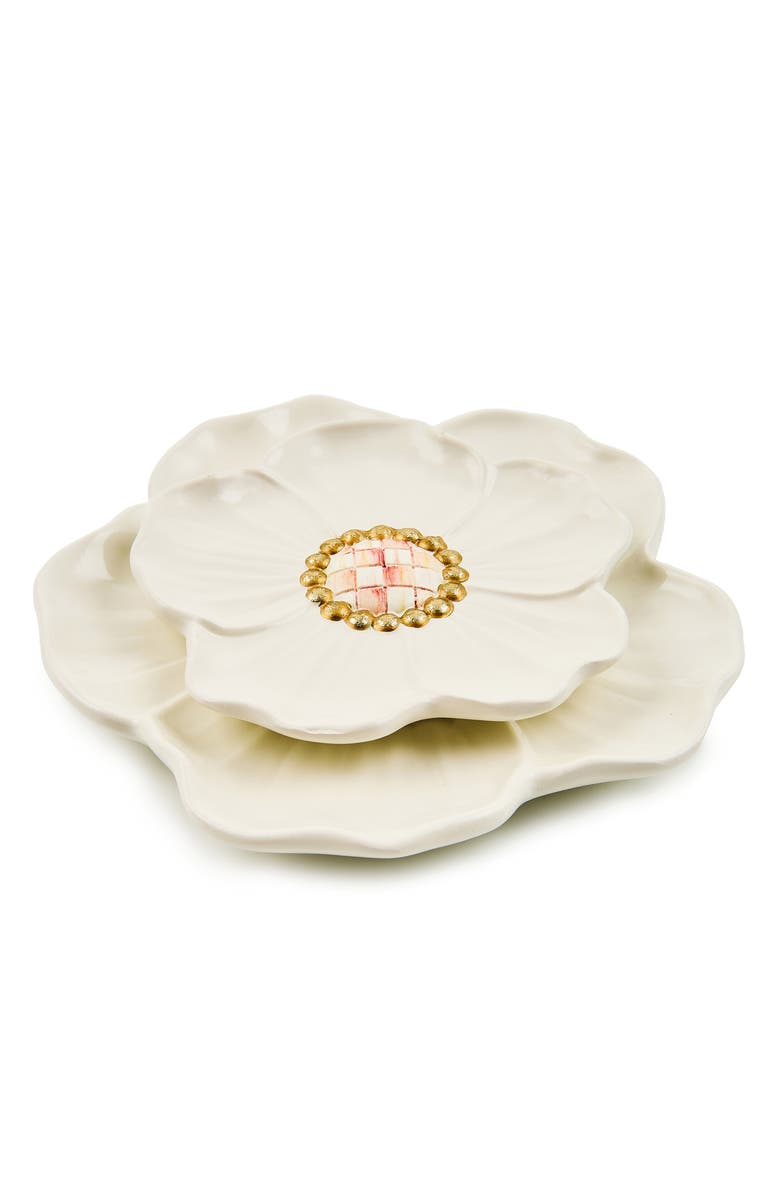 MACKENZIE CHILDS Set of 2 Rosy Flower Trinket Dishes, Alternate, color, Rosy