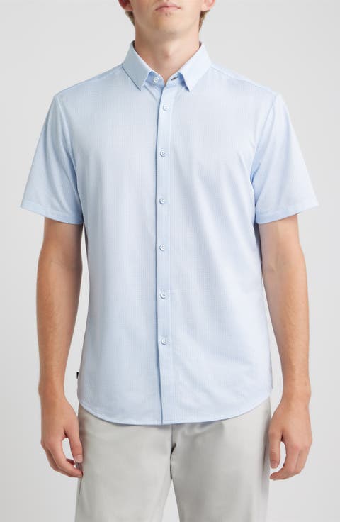 Halyard Trim Fit Short Sleeve Performance Button-Up Shirt