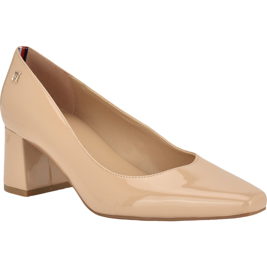 Tommy Hilfiger Opheili Block Heel Pump In Neutral