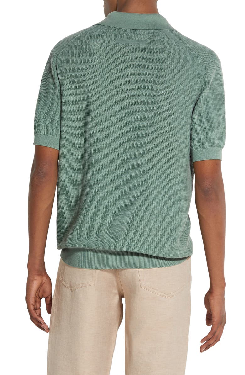ZEGNA Waffle Stitch Premium Cotton Polo Sweater, Alternate, color, 