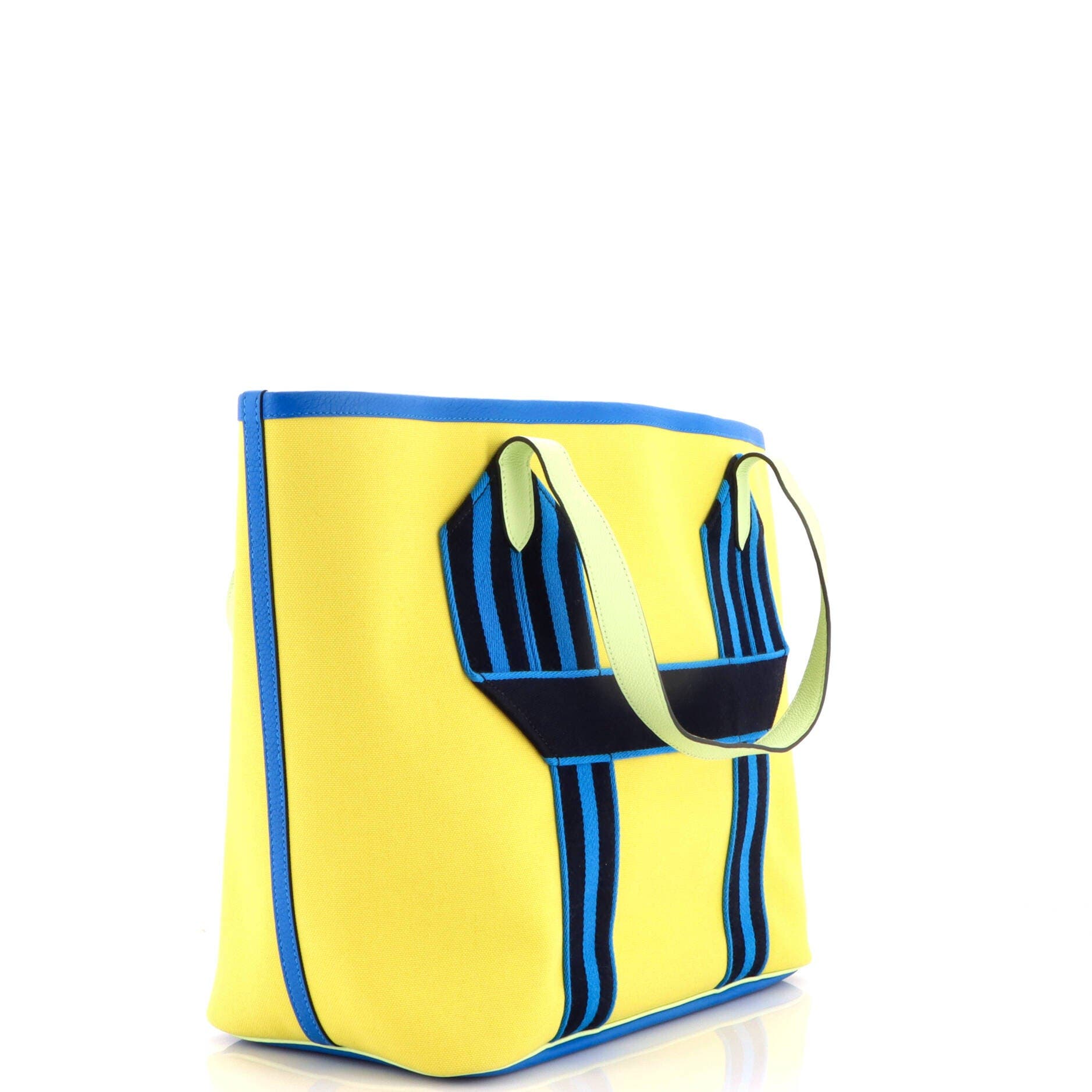 Pursangle Tote Canvas with Leather, Alternate, color, Yellow