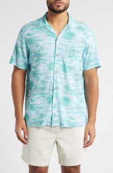 vineyard vines Island Life Print Linen Blend Camp Shirt