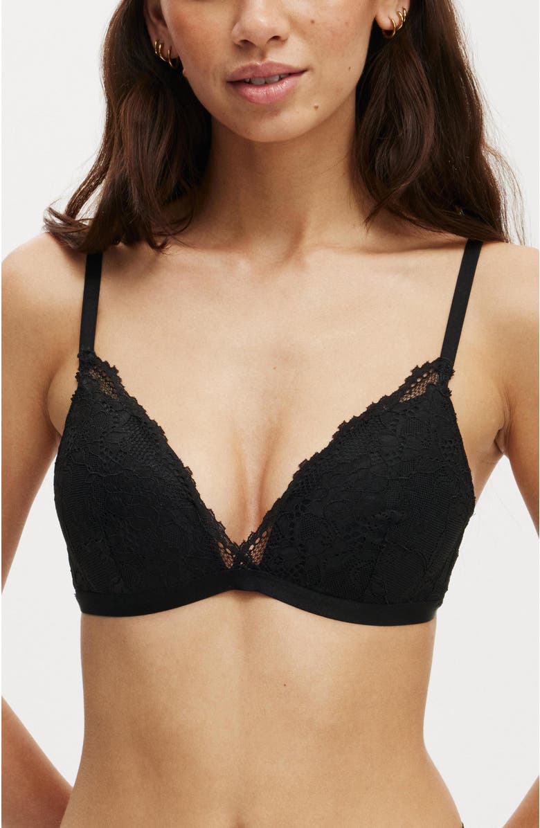 COTTON ON BODY Women's Everyday Lace Fixed Cup Wirefree Bra, Main, color, 
